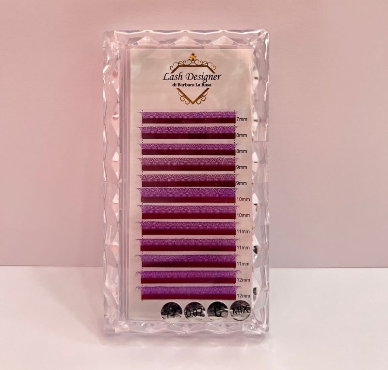 Box ciglia Brasiliane Violet  "Y" mix 0.07 C